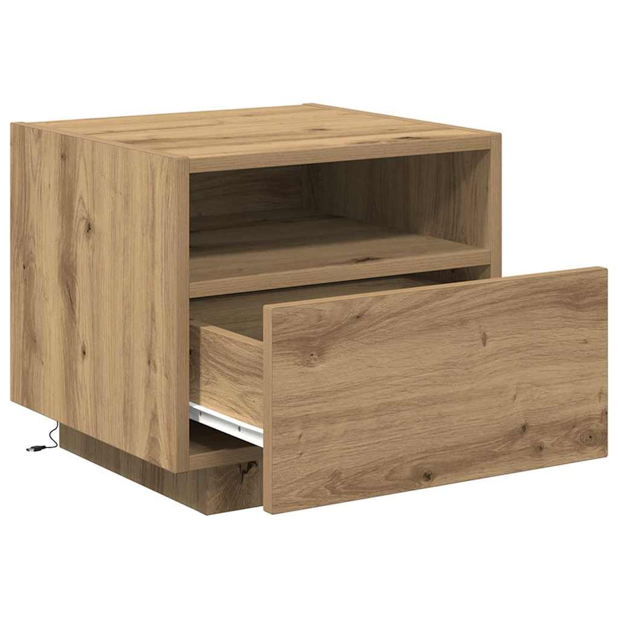 Nachtkastje met lade Artisan Eiken 40 x 39 x 37 cm Bewerkt hout