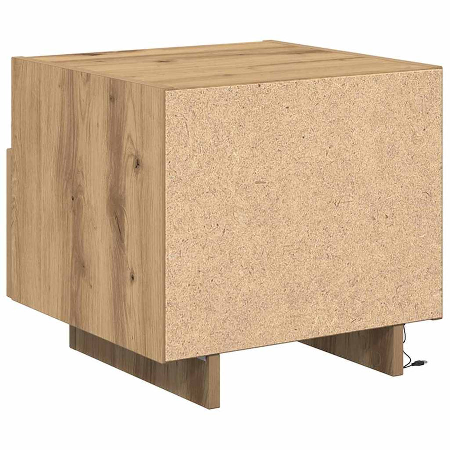 Nachtkastje met lade Artisan Eiken 40 x 39 x 37 cm Bewerkt hout