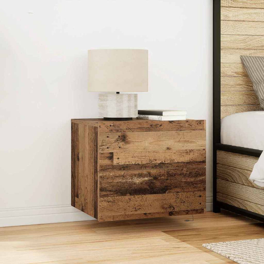 Nachtkastje met lade Oudhout 50 x 39 x 41 cm Bewerkt hout