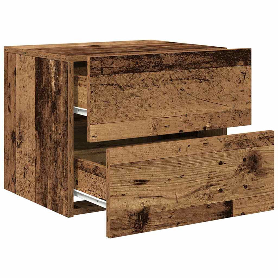 Nachtkastje met lade Oudhout 50 x 39 x 41 cm Bewerkt hout