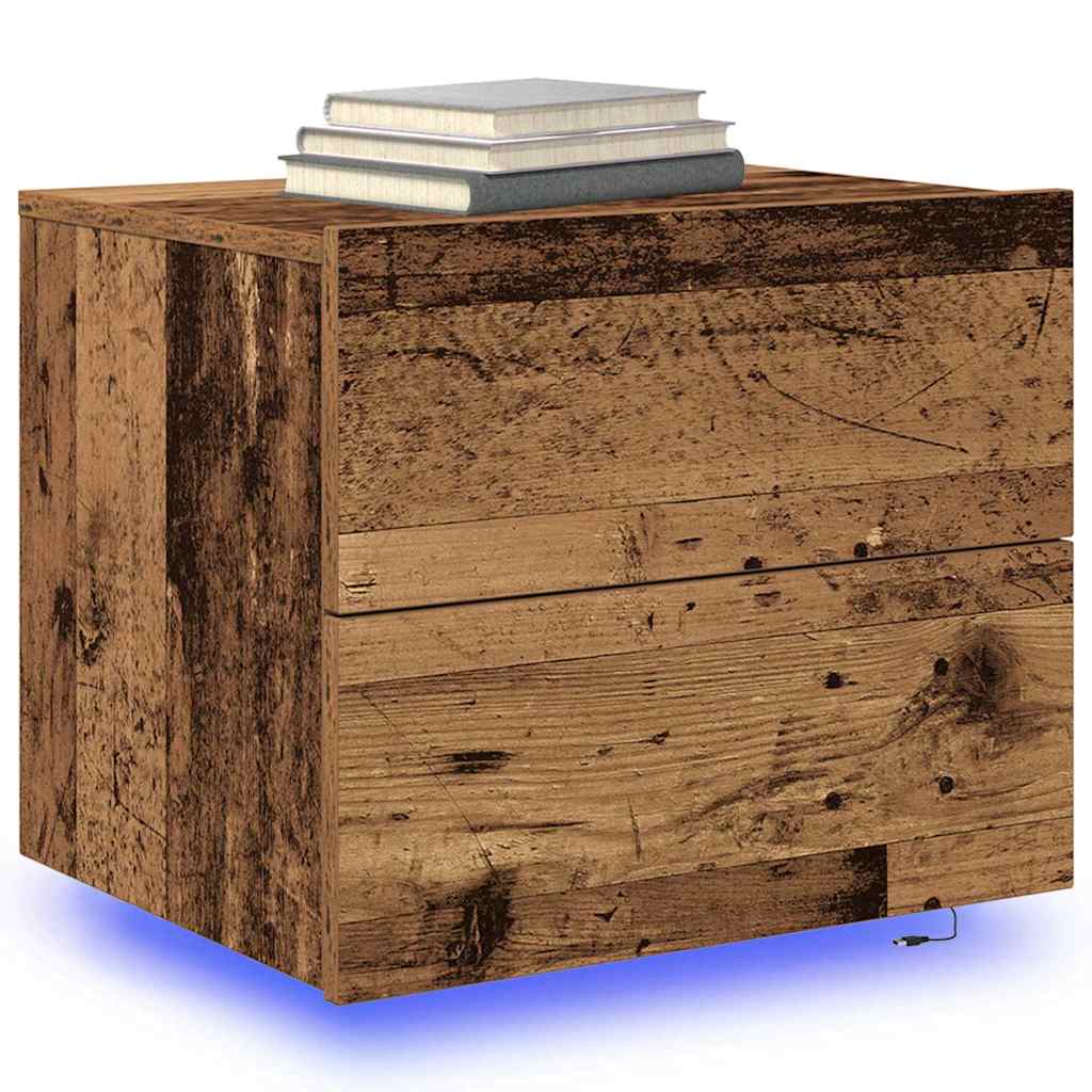 Nachtkastje met lade Oudhout 50 x 39 x 41 cm Bewerkt hout