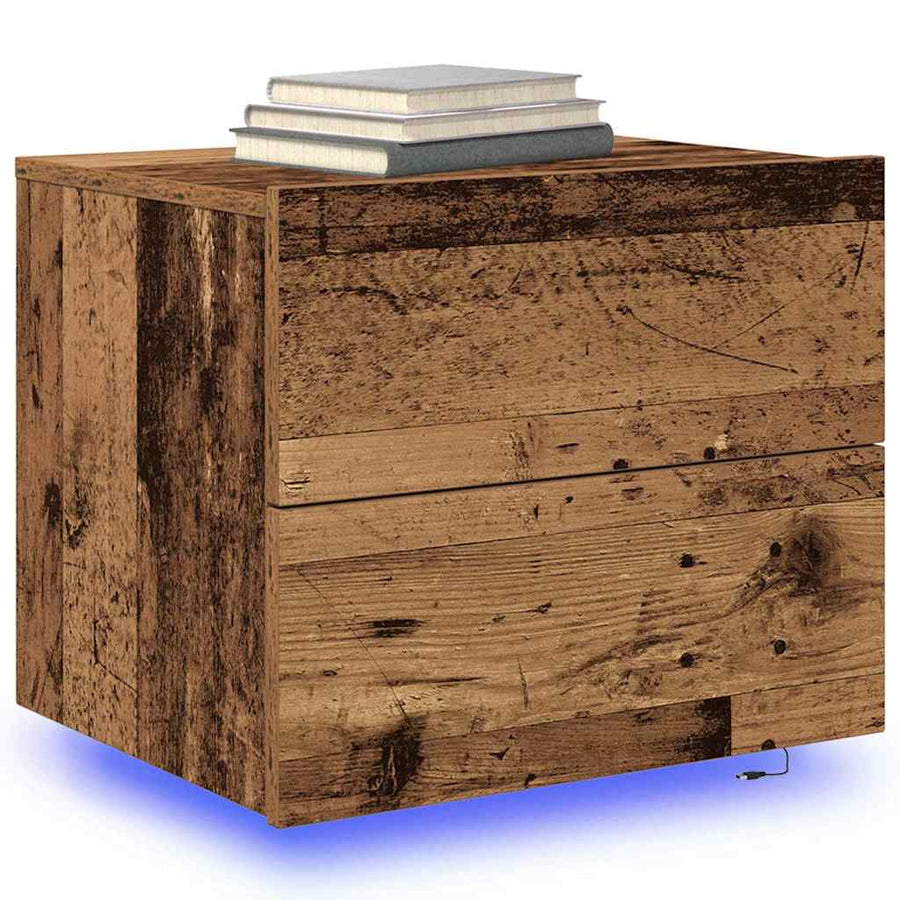 Nachtkastje met lade Oudhout 50 x 39 x 41 cm Bewerkt hout