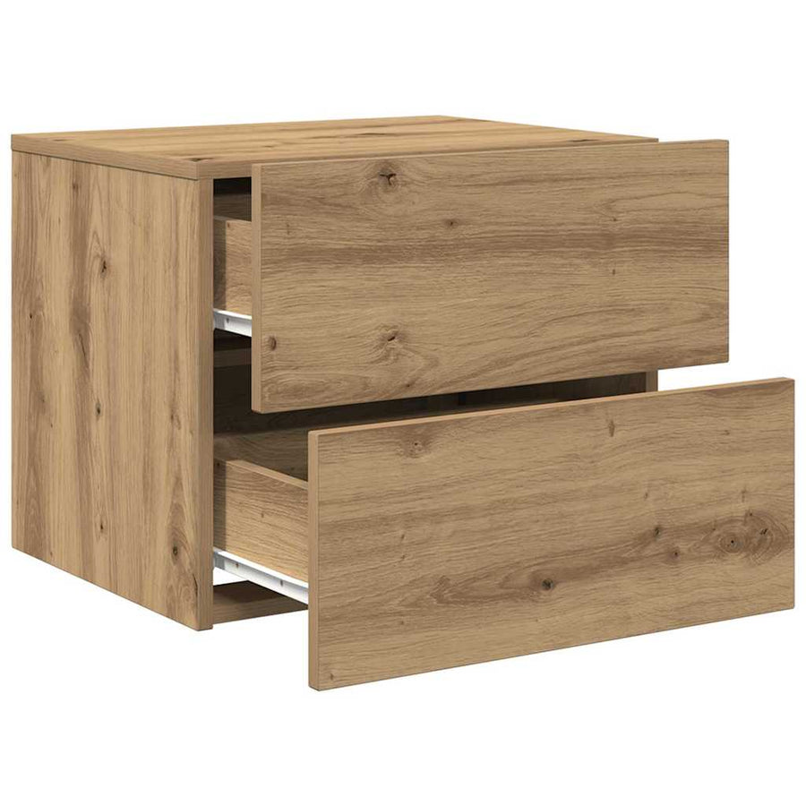 Nachtkastje met lade Artisan Eiken 50 x 39 x 41 cm Bewerkt hout