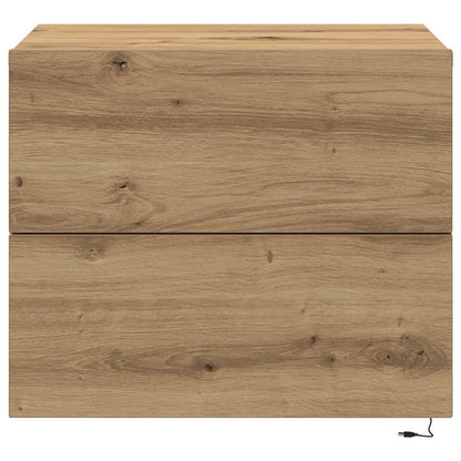 Nachtkastje met lade Artisan Eiken 50 x 39 x 41 cm Bewerkt hout