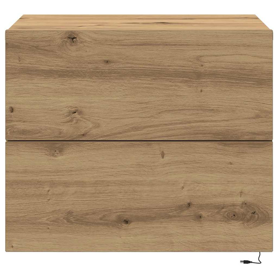 Nachtkastje met lade Artisan Eiken 50 x 39 x 41 cm Bewerkt hout