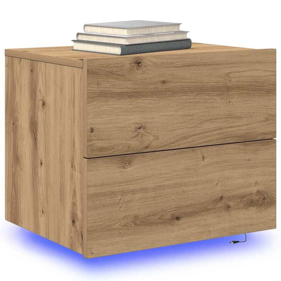 Nachtkastje met lade Artisan Eiken 50 x 39 x 41 cm Bewerkt hout