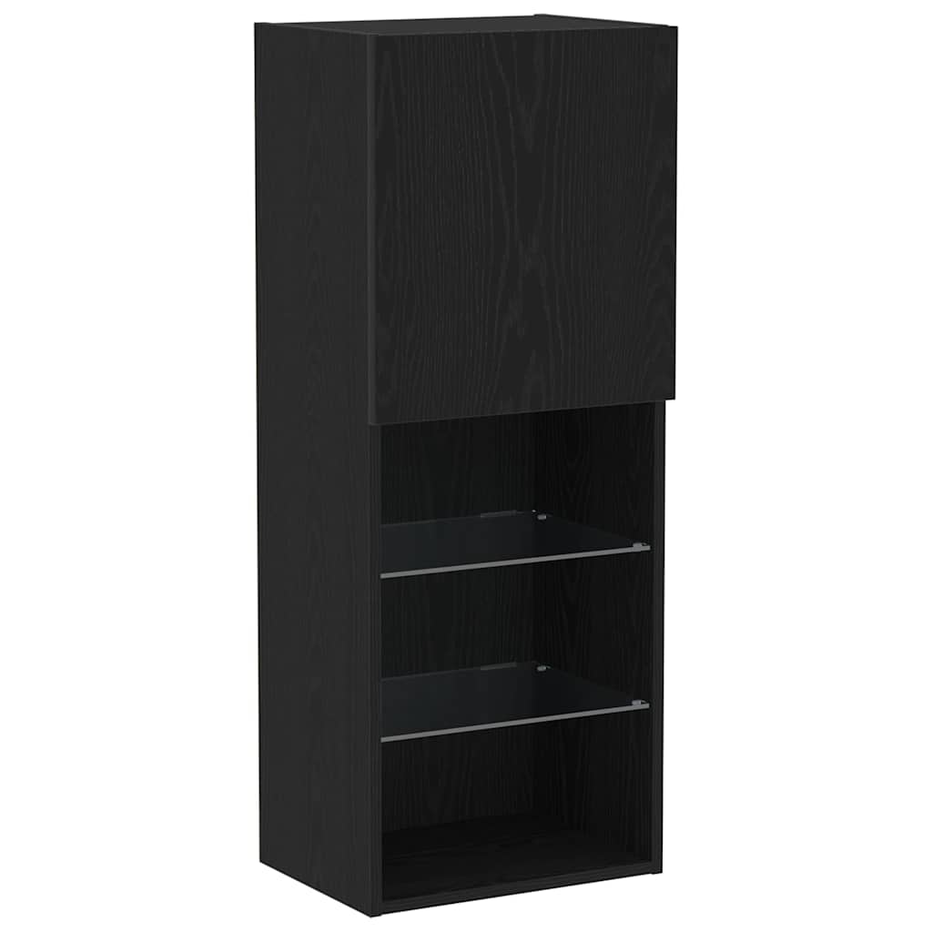 Tv-meubelset Zwart Eiken 40,5 x 30 x 102 cm Bewerkt hout