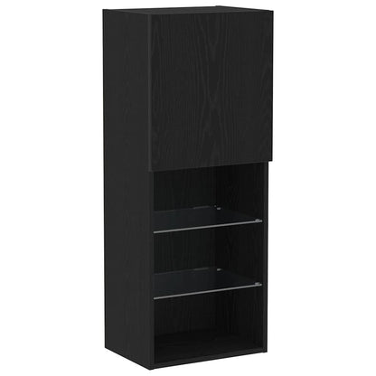 Tv-meubelset Zwart Eiken 40,5 x 30 x 102 cm Bewerkt hout
