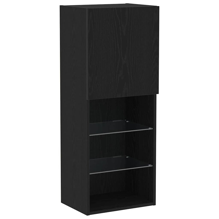 Tv-meubelset Zwart Eiken 40,5 x 30 x 102 cm Bewerkt hout