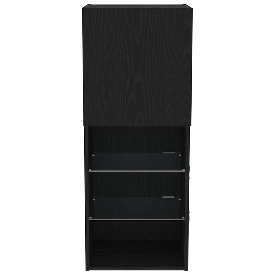 Tv-meubelset Zwart Eiken 40,5 x 30 x 102 cm Bewerkt hout