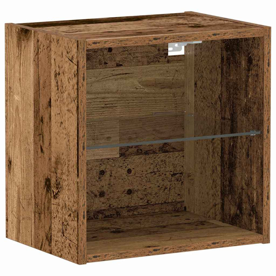 Wandplank met LED-verlichting 2 pcs Bruin 40 x 28,5 x 40 cm