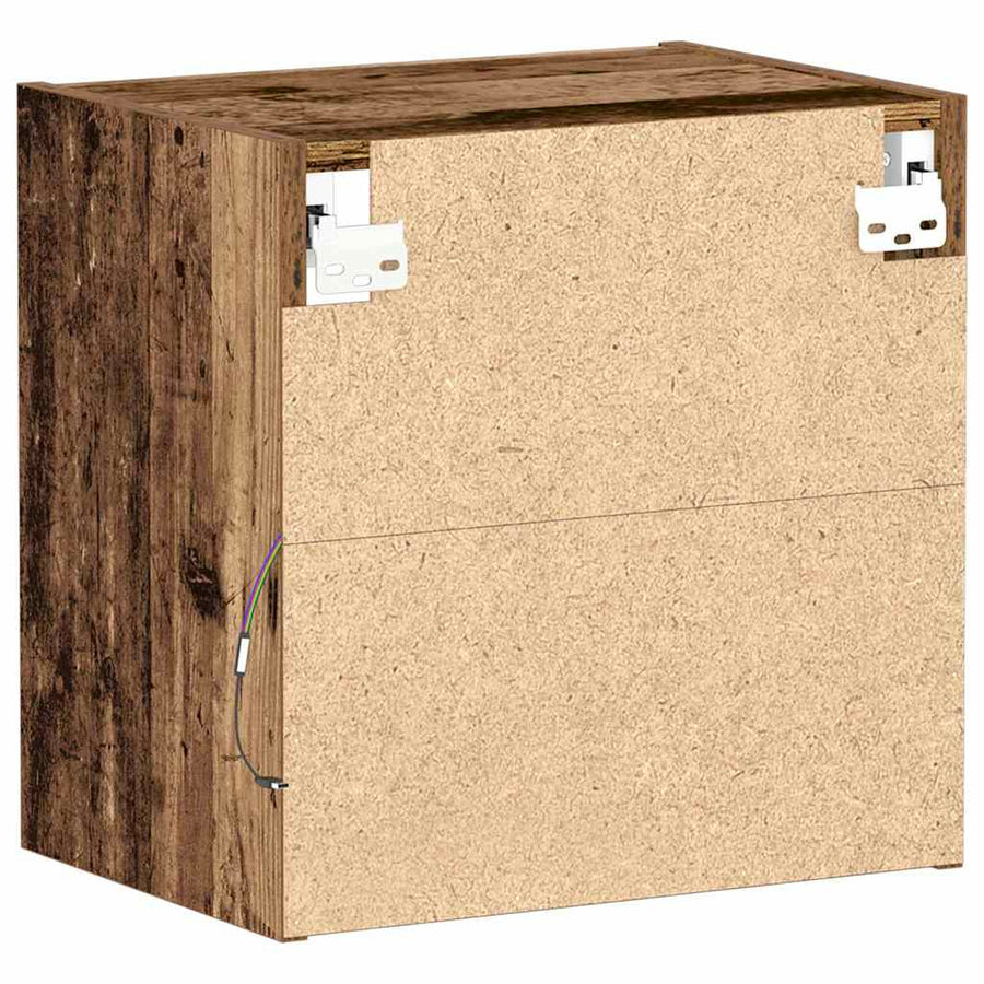 Wandplank met LED-verlichting 2 pcs Bruin 40 x 28,5 x 40 cm