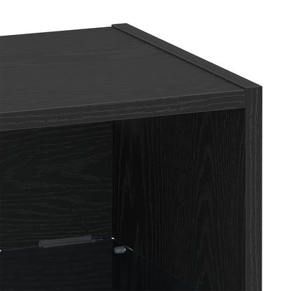 Wandplank met LED-verlichting 2 pcs Zwart 40 x 28,5 x 40 cm