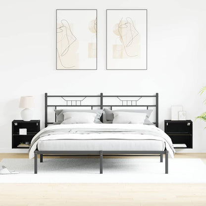 Wandplank met LED-verlichting 2 pcs Zwart 40 x 28,5 x 40 cm