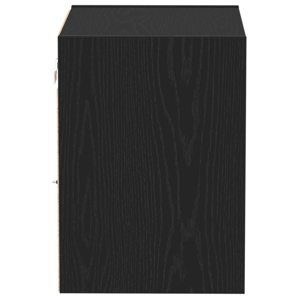 Wandplank met LED-verlichting 2 pcs Zwart 40 x 28,5 x 40 cm