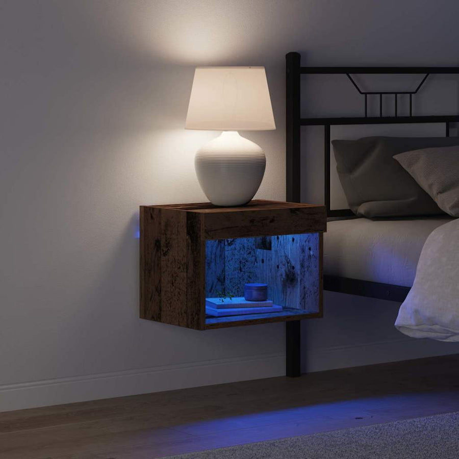 Tv-meubelset met LED 2 pcs Oudhout 40 x 30 x 30 cm Bewerkt hout