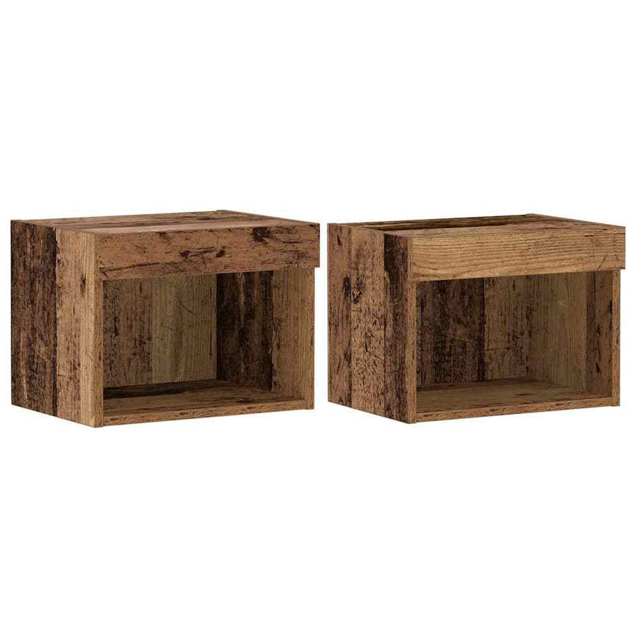 Tv-meubelset met LED 2 pcs Oudhout 40 x 30 x 30 cm Bewerkt hout