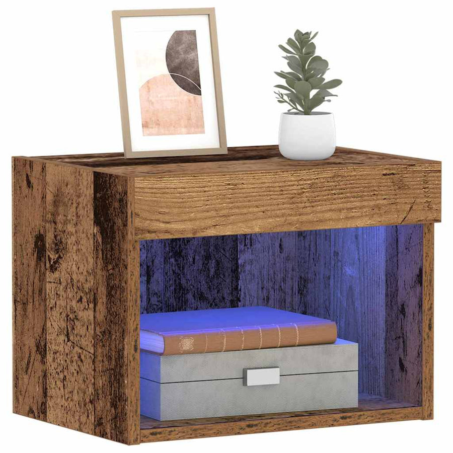 Tv-meubelset met LED 2 pcs Oudhout 40 x 30 x 30 cm Bewerkt hout