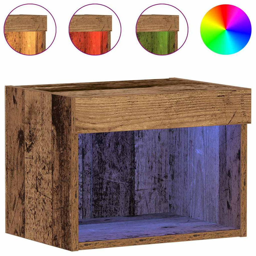 Tv-meubelset met LED 2 pcs Oudhout 40 x 30 x 30 cm Bewerkt hout