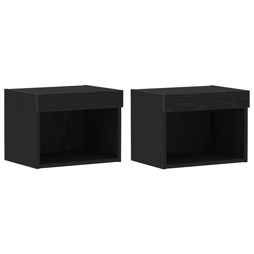 Tv-meubelset 2 pcs Zwart Eiken 40 x 30 x 30 cm Bewerkt hout