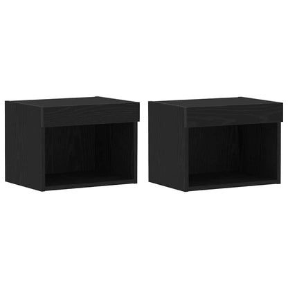 Tv-meubelset 2 pcs Zwart Eiken 40 x 30 x 30 cm Bewerkt hout