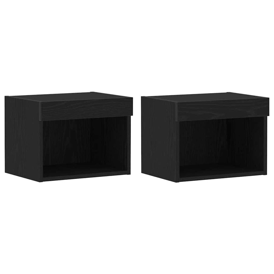 Tv-meubelset 2 pcs Zwart Eiken 40 x 30 x 30 cm Bewerkt hout