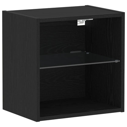 Tv-meubelset 2 pcs Zwart Eiken 40 x 30 x 30 cm Bewerkt hout