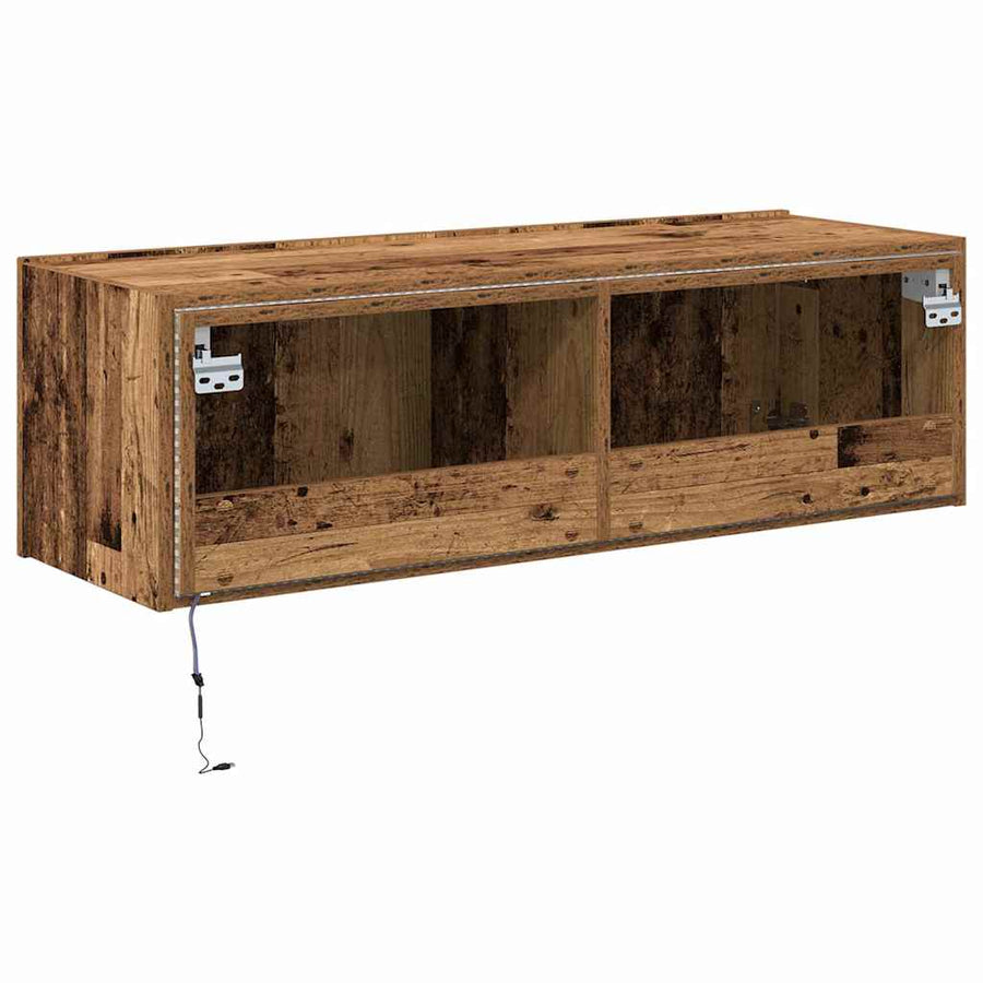 TV Wandkast 2 pcs Oud Hout 100 x 35 x 31 cm Bewerkt hout