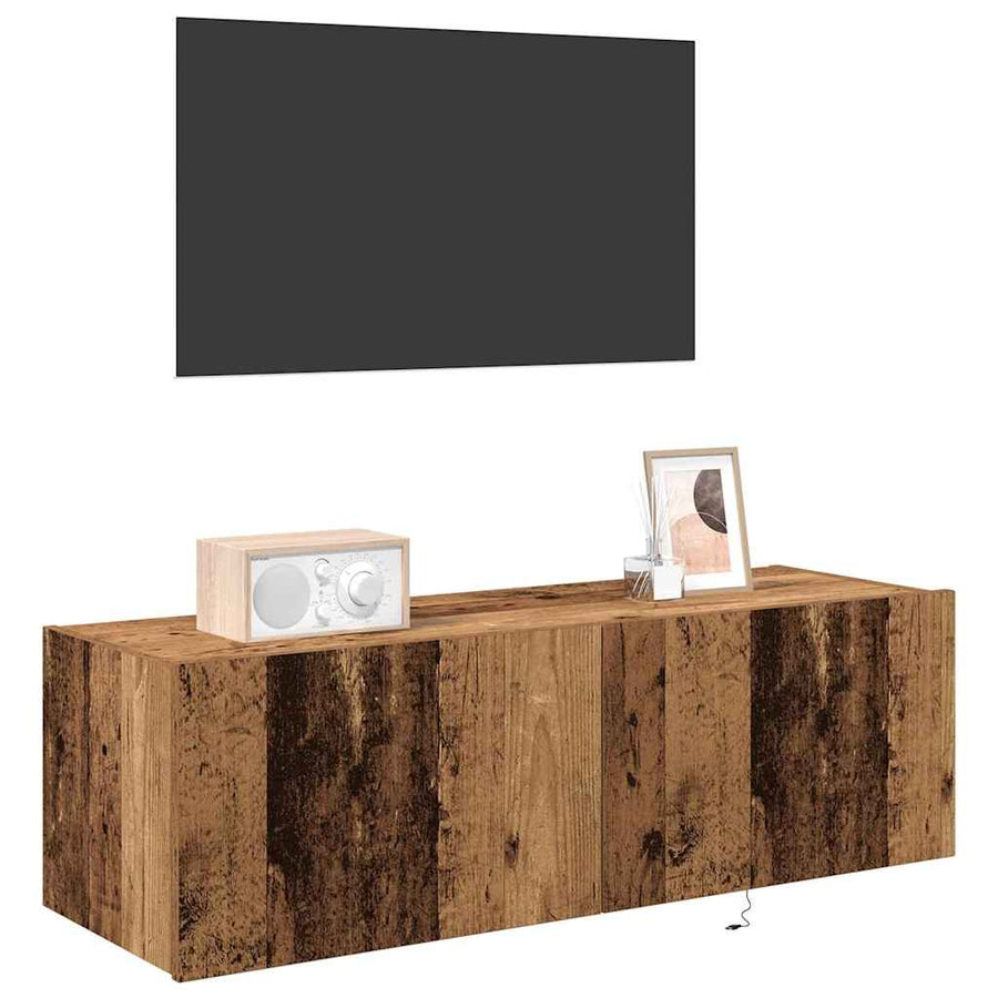 TV Wandkast 2 pcs Oud Hout 100 x 35 x 31 cm Bewerkt hout