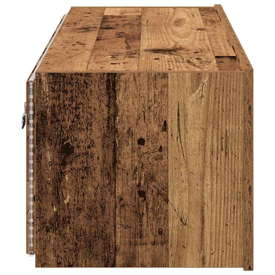 TV Wandkast 2 pcs Oud Hout 100 x 35 x 31 cm Bewerkt hout