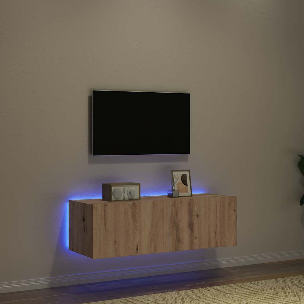 TV Wandkast Artisan Eiken 100 x 35 x 31 cm Bewerkt hout