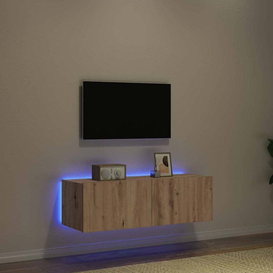 TV Wandkast Artisan Eiken 100 x 35 x 31 cm Bewerkt hout