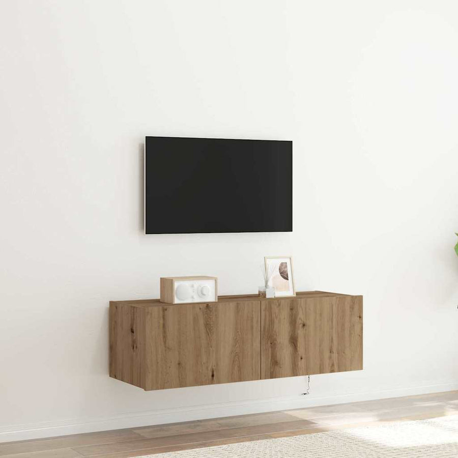 TV Wandkast Artisan Eiken 100 x 35 x 31 cm Bewerkt hout