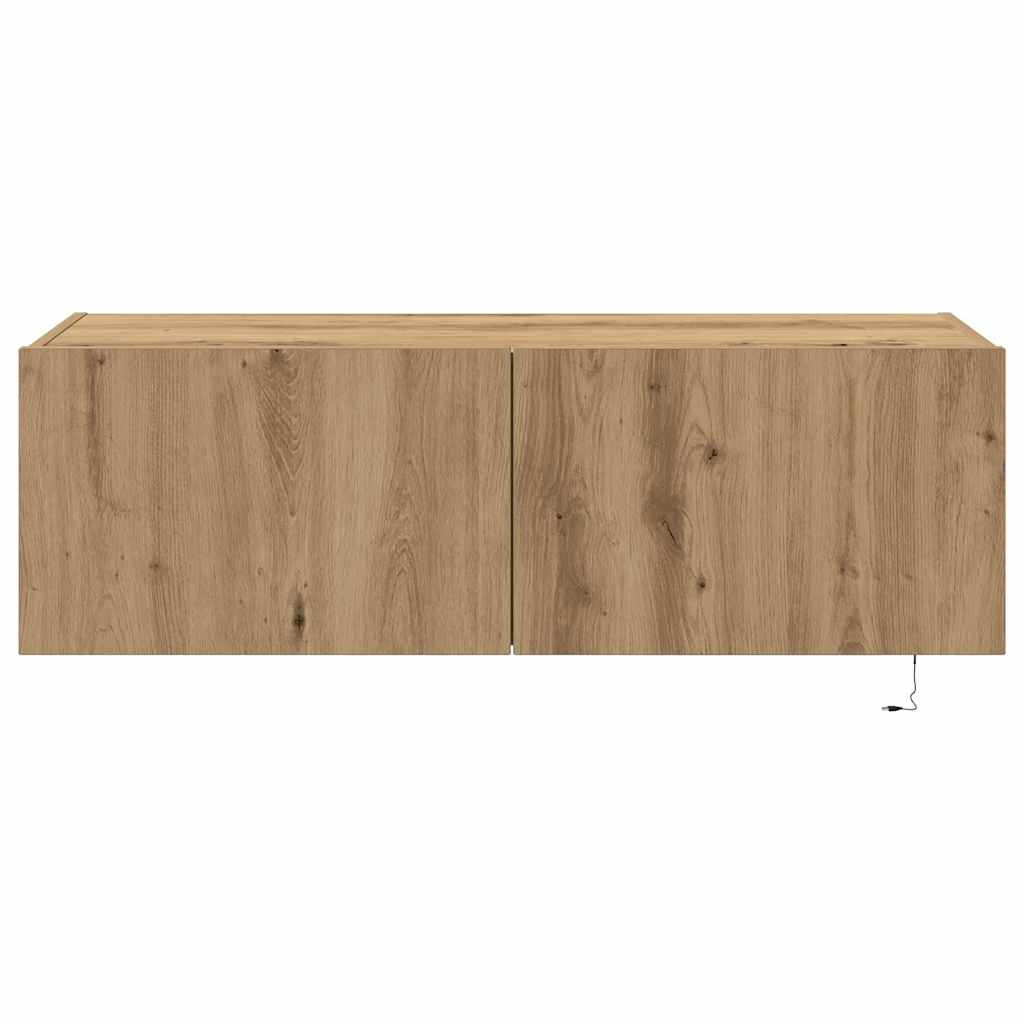 TV Wandkast Artisan Eiken 100 x 35 x 31 cm Bewerkt hout