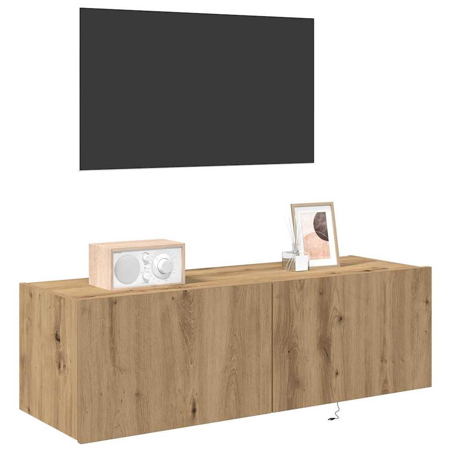 TV Wandkast Artisan Eiken 100 x 35 x 31 cm Bewerkt hout