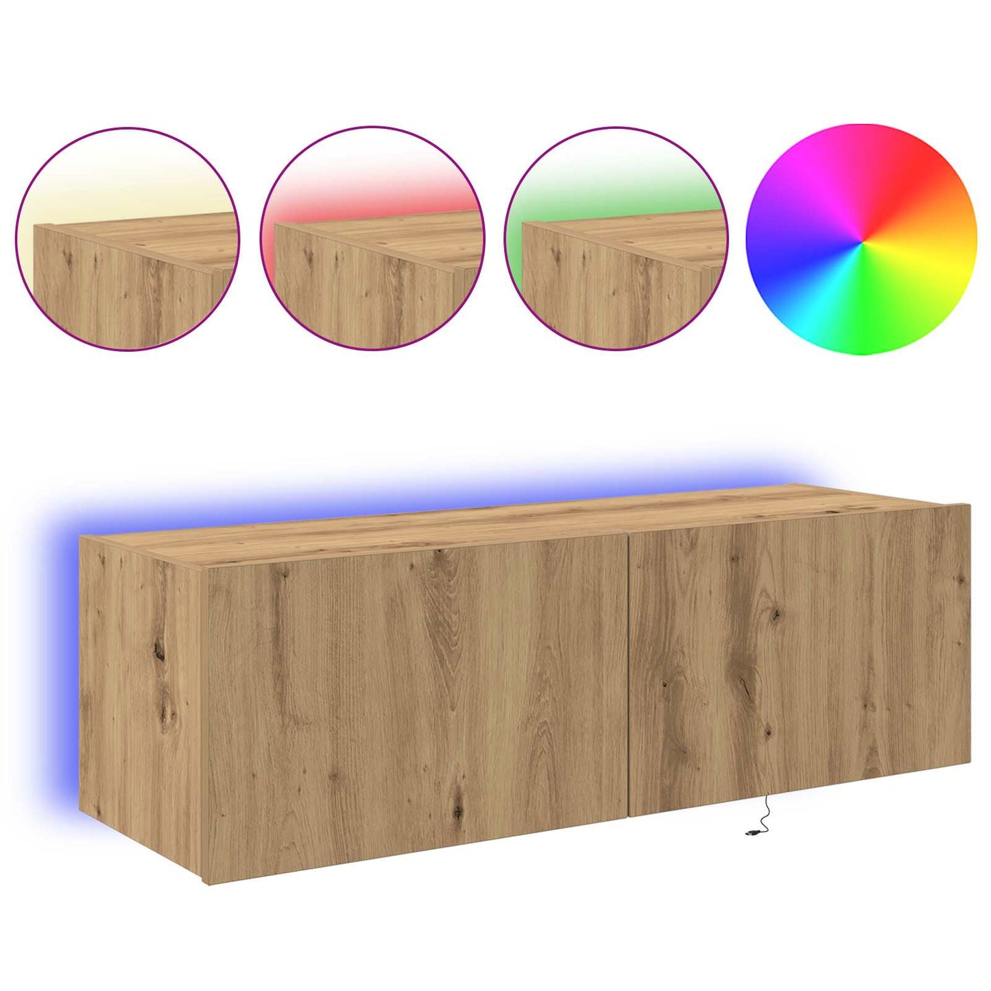 TV Wandkast Artisan Eiken 100 x 35 x 31 cm Bewerkt hout