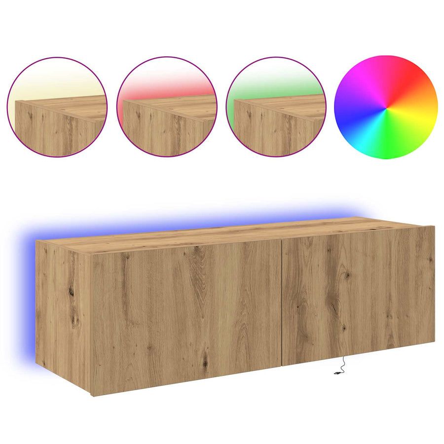 TV Wandkast Artisan Eiken 100 x 35 x 31 cm Bewerkt hout