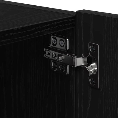 TV Wandkast 2 pcs Zwart Eiken 100 x 35 x 31 cm Bewerkt hout