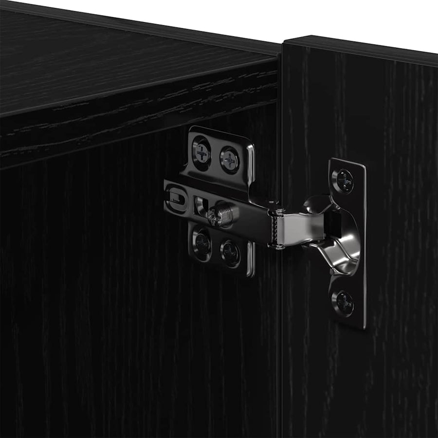 TV Wandkast 2 pcs Zwart Eiken 100 x 35 x 31 cm Bewerkt hout