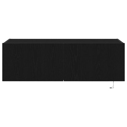 TV Wandkast 2 pcs Zwart Eiken 100 x 35 x 31 cm Bewerkt hout