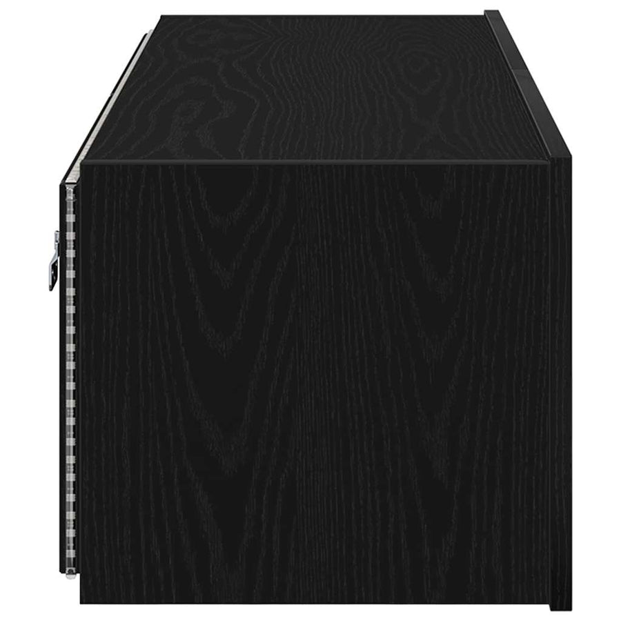 TV Wandkast 2 pcs Zwart Eiken 100 x 35 x 31 cm Bewerkt hout