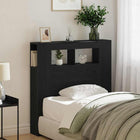 LED Headboard Black Oak 100 x 18.5 x 103.5 cm Engineered Wood