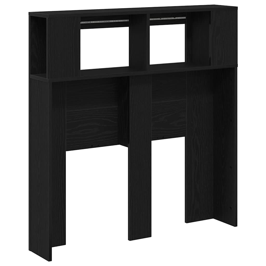 LED Hoofdbord Zwart Eiken 100 x 18,5 x 103,5 cm Bewerkt hout