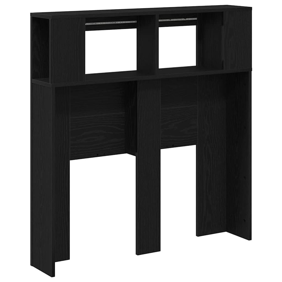 LED Hoofdbord Zwart Eiken 100 x 18,5 x 103,5 cm Bewerkt hout