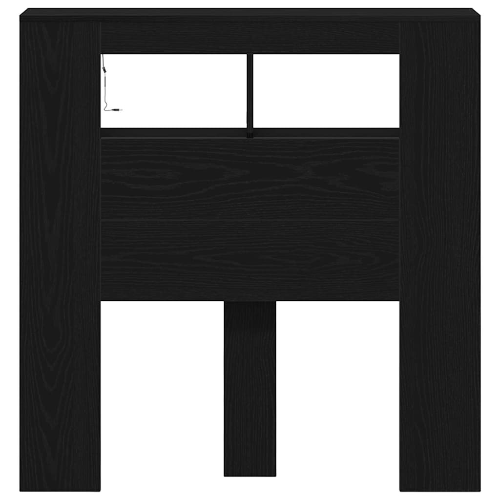 LED Hoofdbord Zwart Eiken 100 x 18,5 x 103,5 cm Bewerkt hout