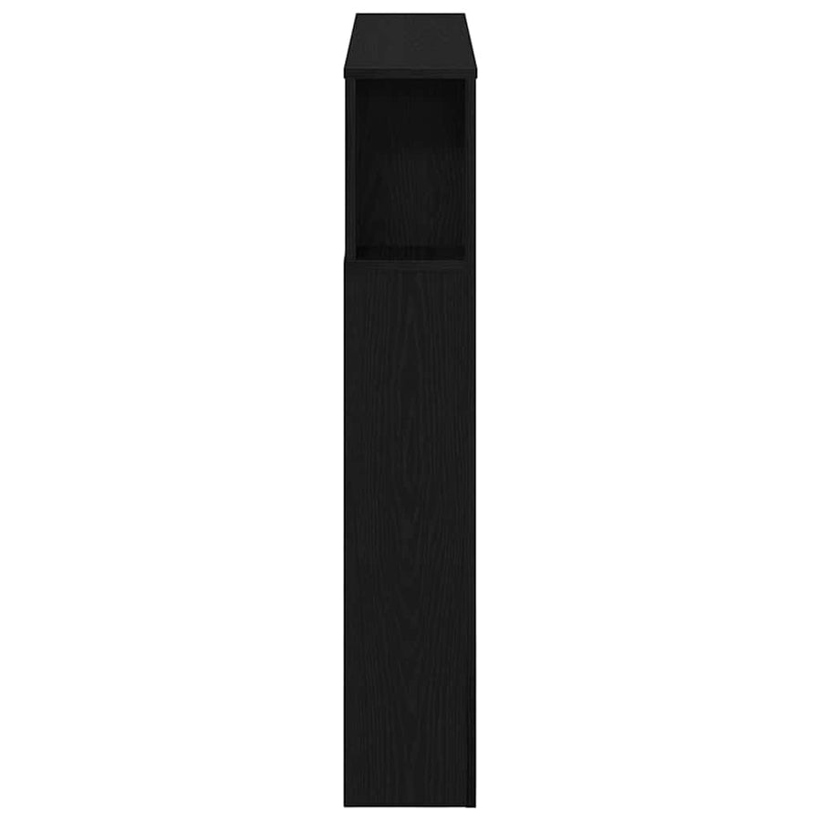LED Hoofdbord Zwart Eiken 100 x 18,5 x 103,5 cm Bewerkt hout