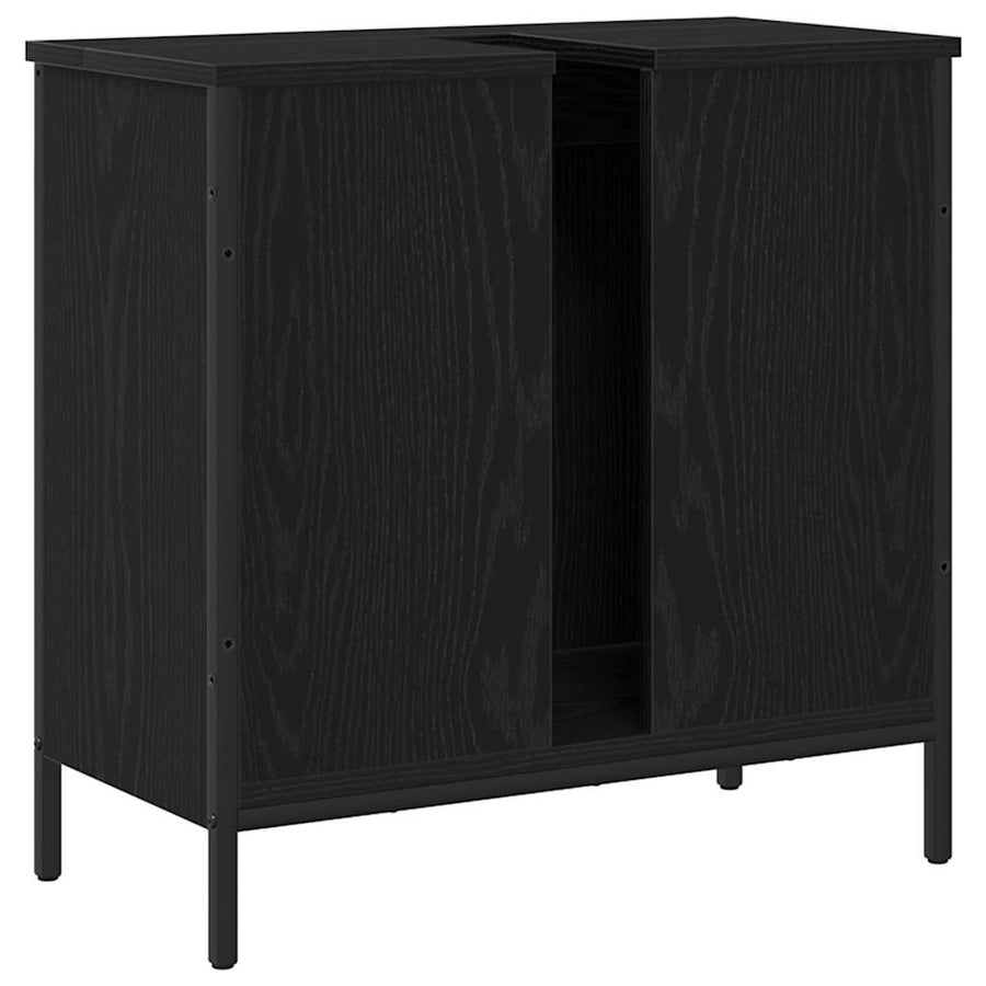 Badkamer wastafelkast Zwart Eiken 60 x 30 x 60 cm Bewerkt hout