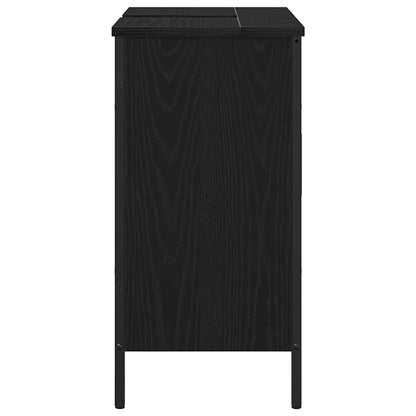 Badkamer wastafelkast Zwart Eiken 60 x 30 x 60 cm Bewerkt hout