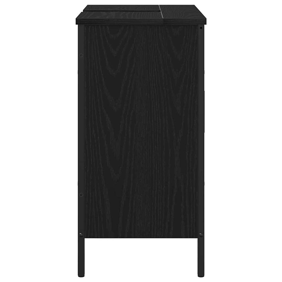 Badkamer wastafelkast Zwart Eiken 60 x 30 x 60 cm Bewerkt hout
