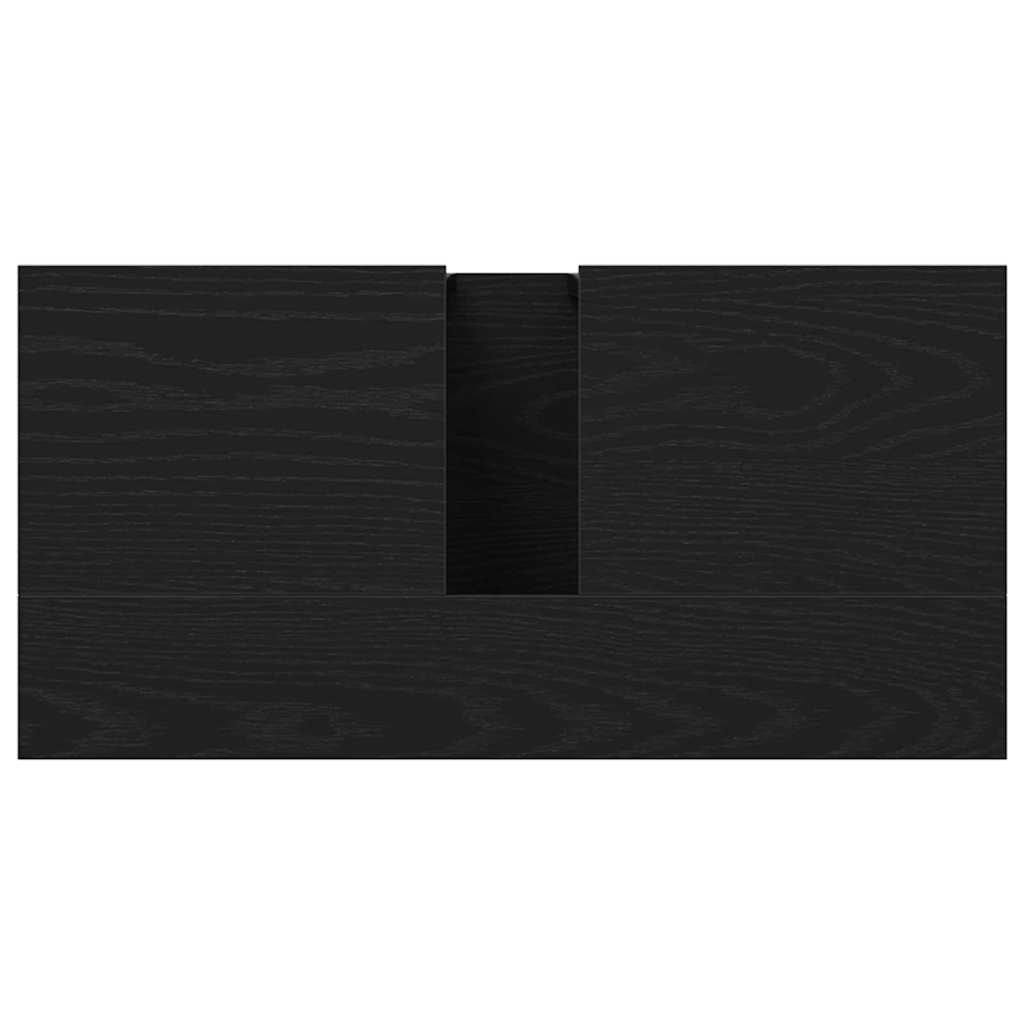 Badkamer wastafelkast Zwart Eiken 60 x 30 x 60 cm Bewerkt hout